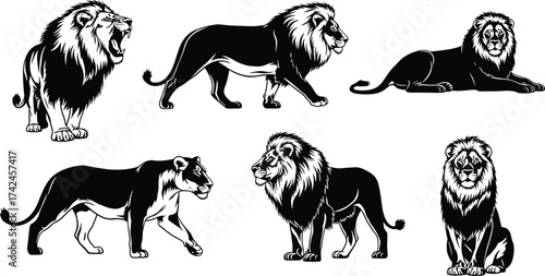 Black cow silhouette grazing under mountain peaks, minimalist vector illustration, rural agriculture concept, farm animal design, countryside livestock art, nature inspired graphic