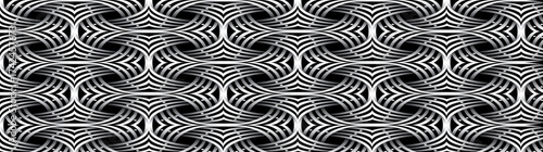 Vector art of a black and white optical illusion pattern with curved lines creating a hypnotic effect 