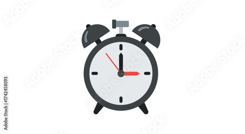 Retro alarm clock illustration signaling the passage of time and urgency reminder icon