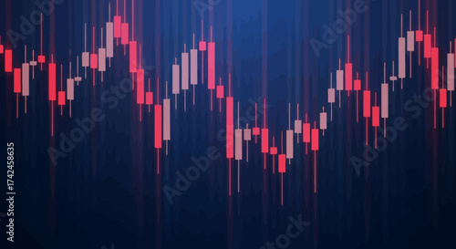 Abstract representation of financial market volatility and uncertainty with candlestick charts