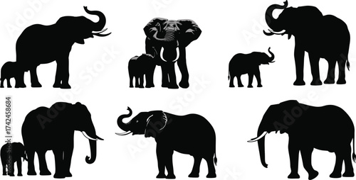 Black cow silhouette standing before mountain range, minimalist vector artwork, rural agriculture design, farm animal concept, countryside livestock illustration, nature inspired graphic