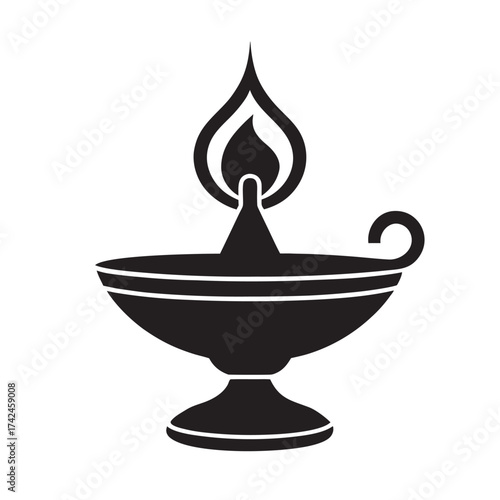 Holy Lamp Sacred Light Icon Silhouette