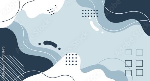 Abstract background with flowing shapes, patterns and monochrome color palette for versatile use