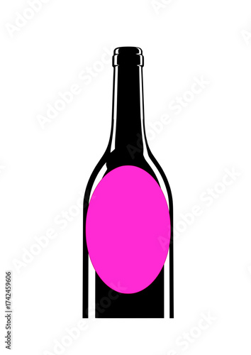 Glossy wine bottle
