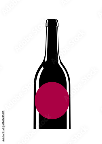 Glossy wine bottle