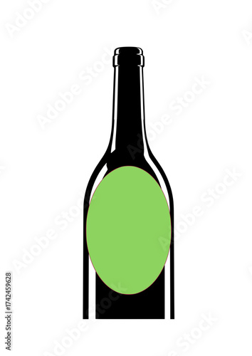 Glossy wine bottle