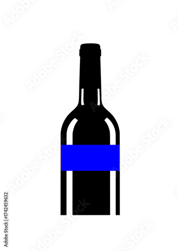 Glossy wine bottle