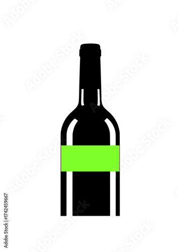 Glossy wine bottle
