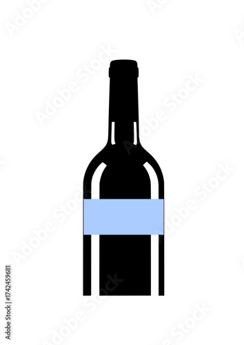 Glossy wine bottle