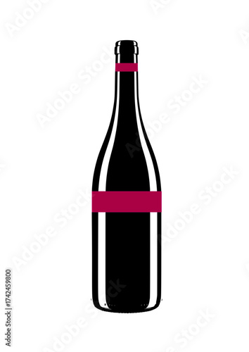 Glossy wine bottle