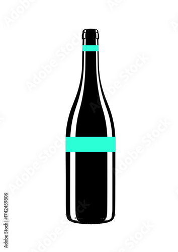 Glossy wine bottle