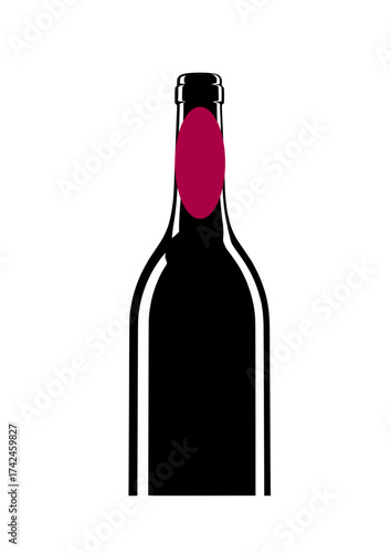 Glossy wine bottle