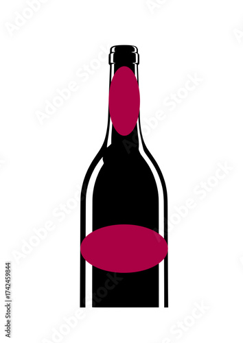 Glossy wine bottle