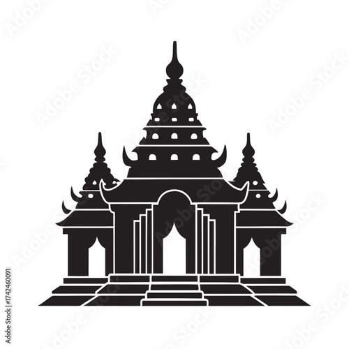 Temple Religious Building Icon Silhouette