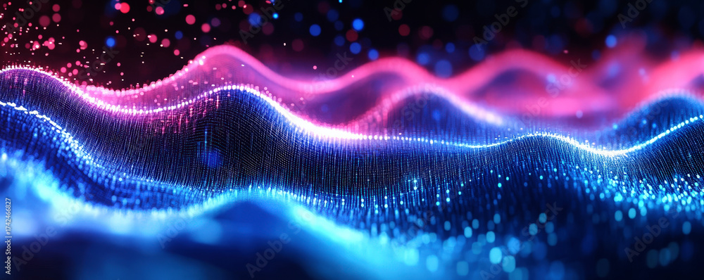 Fototapeta premium Vibrant and dynamic abstract digital wave pattern