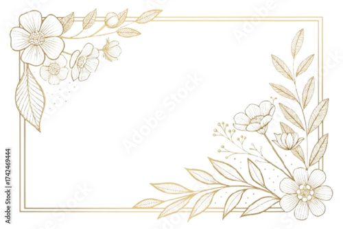 floral background with frame