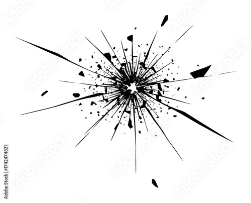 Cracked Glass Splatter Abstract Banner