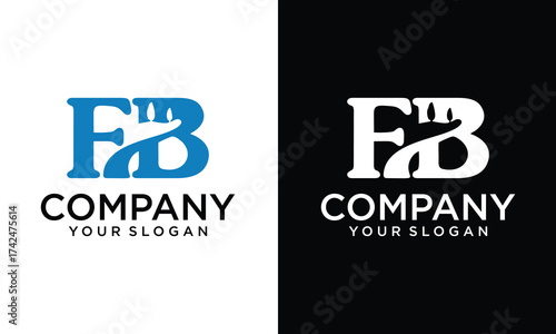 Creative Modern creative Letter FB BF logo icon design template elements.