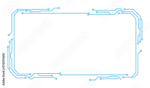 Neon Circuit Frame Vector Illustration
