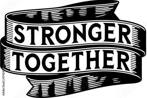 Elegant banner proclaiming Stronger Together - a call for unity and collaboration