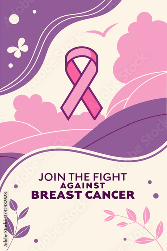 Join the fight against breast cancer, conceptual illustration