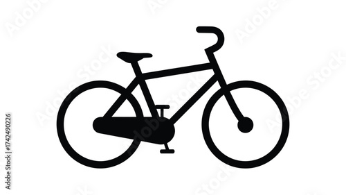 Minimalist black and white bicycle vector illustration scalable eps icon for general use silhouette vector illustration white background