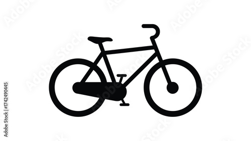 Minimalist black and white bicycle illustration vector art scalable eps icon for transportation graphics silhouette vector illustration white background