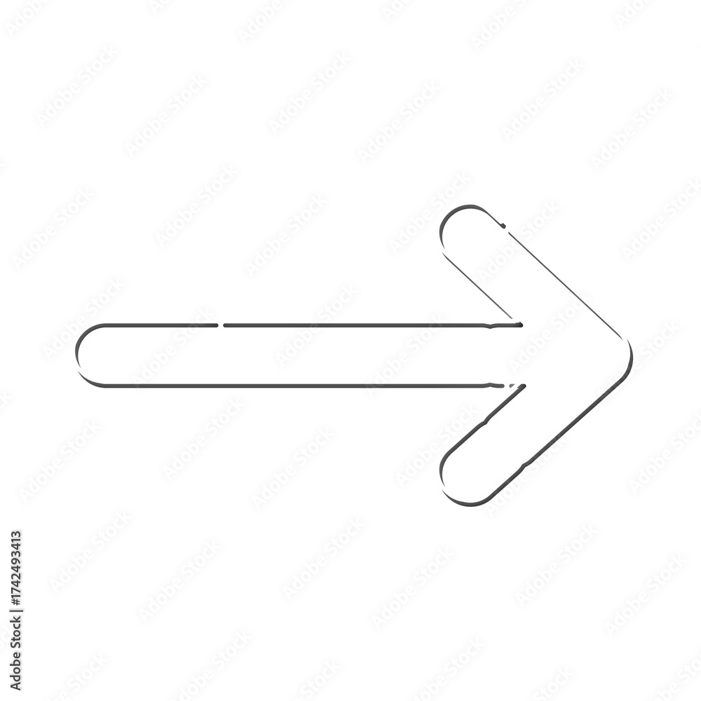 Fototapeta premium Neon arrow mark right arrow white