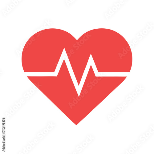 Flat Heartbeat Pulse Icon