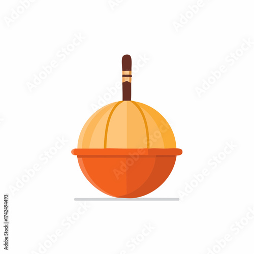 Stylized Globe Ornament with Decorative Handle for Festive Decoration