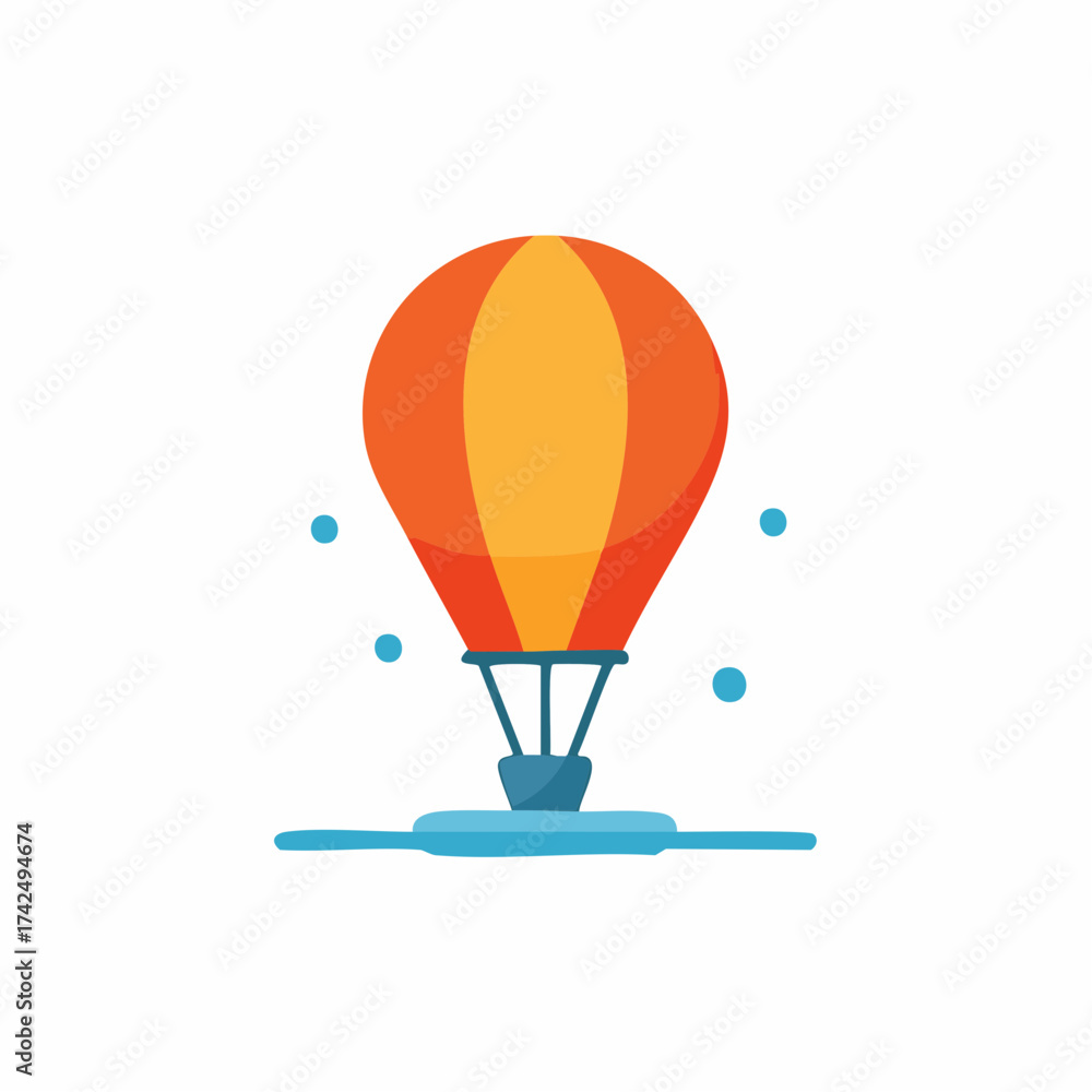 Obraz premium Colorful Hot Air Balloon Illustration Design, Transportation Adventure Concept