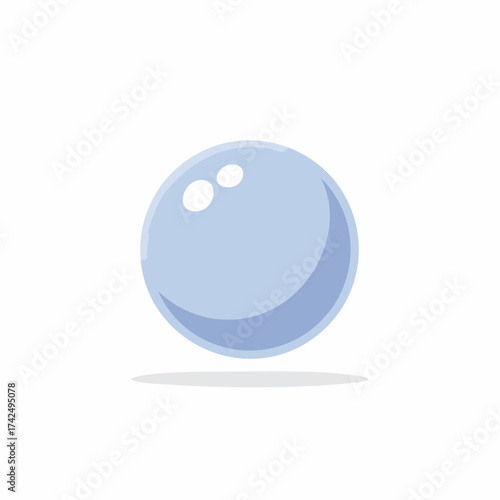Shiny blue bubble or glass ball floating vector illustration cartoon icon