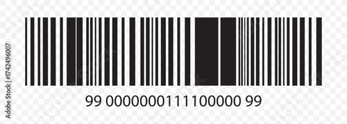 Set of barcode vector icon. Trendy bar code for web icon. Abstract barcode vector icon illustration. Bar code on Transparent Background. EPS 10.