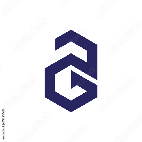 Free Download House symbol made of cubes letter AG or GA Logo design.  - GFXLoad