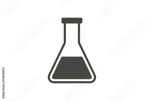 Minimal icon of a chemical flask — no background, no shadow PNG