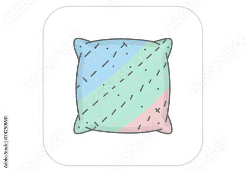 Minimal icon of a textured throw pillow — no background, no shadow PNG