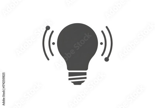  Minimal icon of a smart lighting bulb — no background, no shadow PNG