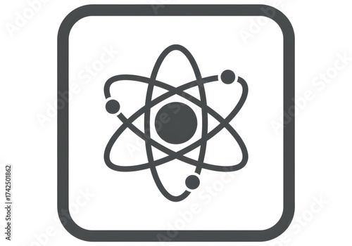 Minimal icon of an atom diagram — no background, no shadow PNG with frame 