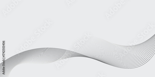 Aesthetic modern Abstract vector background with black wavy lines. EPS10