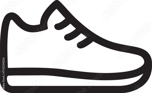 Sneakers outline silhouette icon, ideal for fashion, footwear, and casual lifestyle design.
