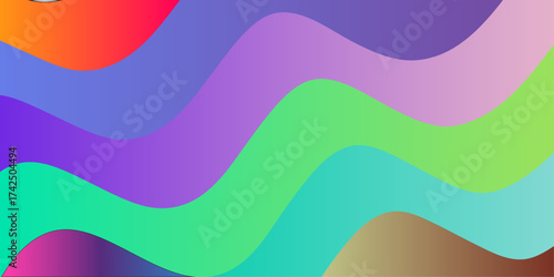 Modern dynamic Abstract background With colorful paper wave Shapes.Graphic design banner pattern background template with dynamic curve shapes.