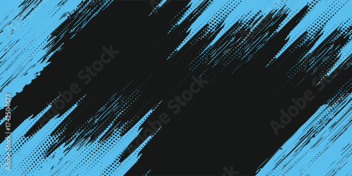 Minimal Abstract Blue Frame Grunge Sport Design In Dark Background. eps10