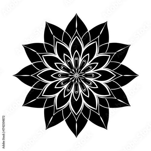 Abstract negative space floral silhouette vector graphic design scalable illustration
