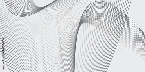 Aesthetic modern Abstract vector background with black wavy lines. EPS10
