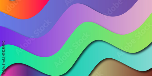 Modern dynamic Abstract background With colorful paper wave Shapes.Graphic design banner pattern background template with dynamic curve shapes.