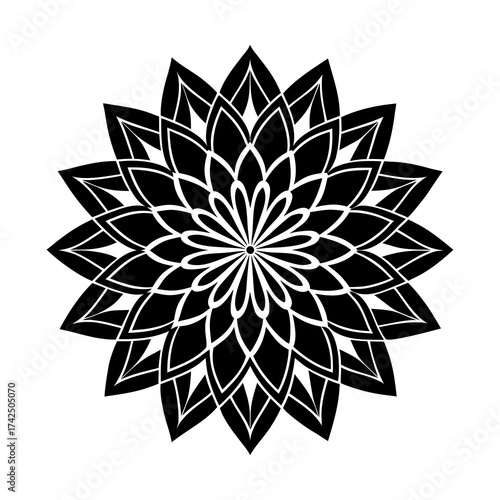 Intricate modern floral mandala pattern vector illustration scalable geometric design