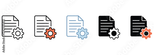 WebStreamline workflow effortlessly with document settings icons, visualize seamless integration and customization for productivity, manage files efficiently with these sleek, modern symbols