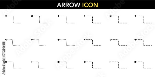 Wallpaper Mural Step Arrow Up Vertical Elbow Icon Set - Ascending Corner Connector Rising Turn Upward Junction Symbol Solid Dashed Line Climb Indicator Vector UI Element Workflow Diagram Technical Infographic Graphic Torontodigital.ca