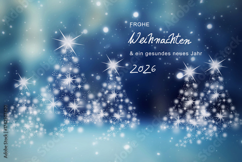 christmas background with snowflakes in shape of Christmas trees