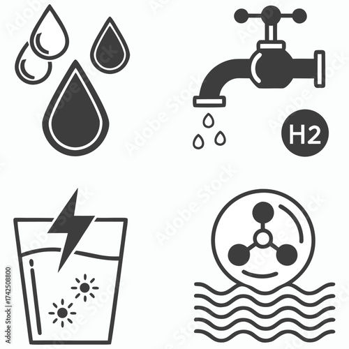 Water & Hydration Icon Set